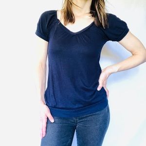 Mossimo navy gathered hem tee
